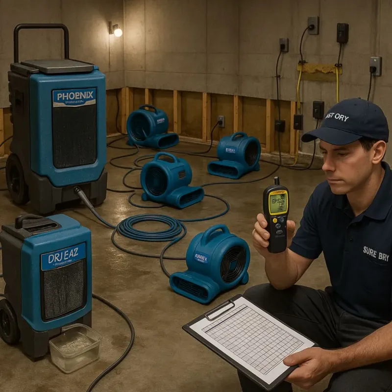 Structural Drying and Dehumidification process in Spring Valley, CA
